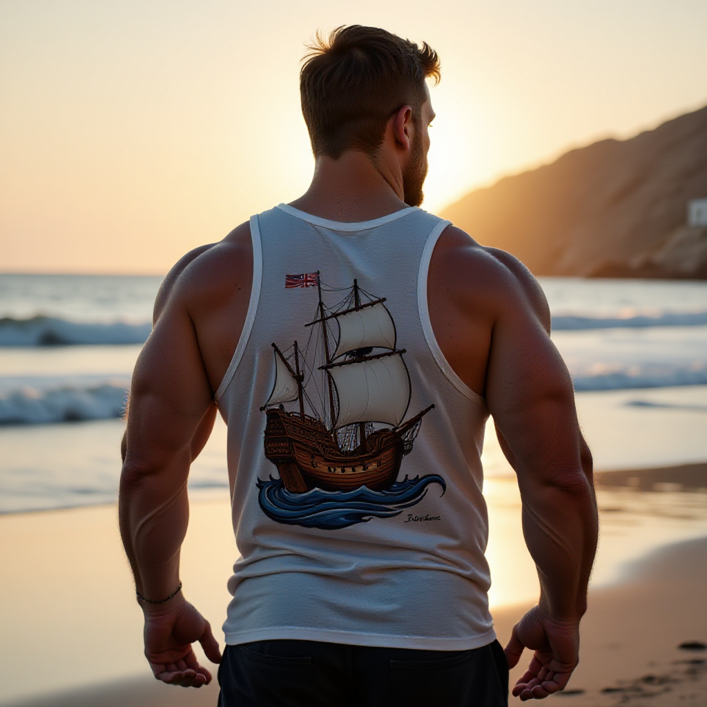Sailboat Print Vest