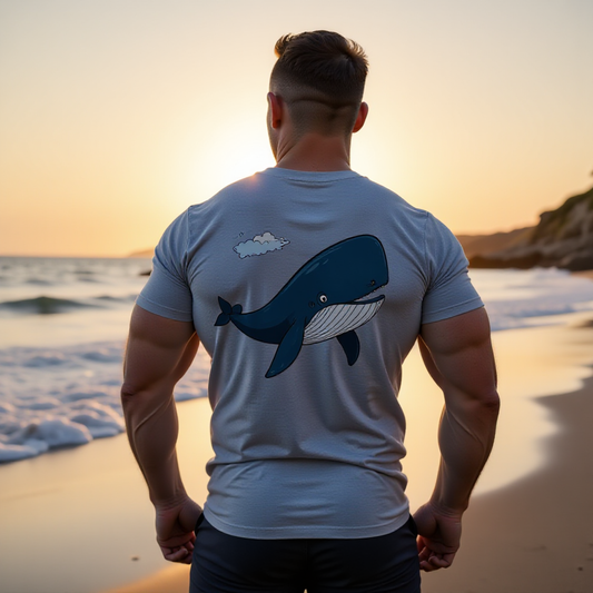 Casual whale print T-shirt