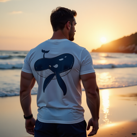 Men's Summer Whale Print T-shirt